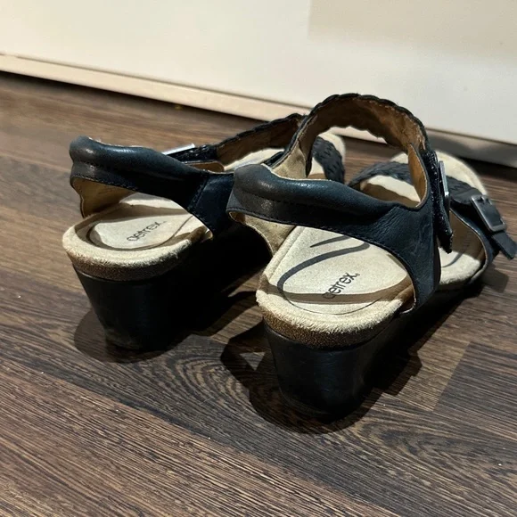 Aetrex Black Woven Wedge Sandals (SIZE: USA 10) - Picture 11 of 13